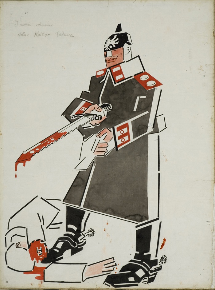 02_-Mario Sironi-I nuovi volumi della Kultur tedesca-1915-cm63x46