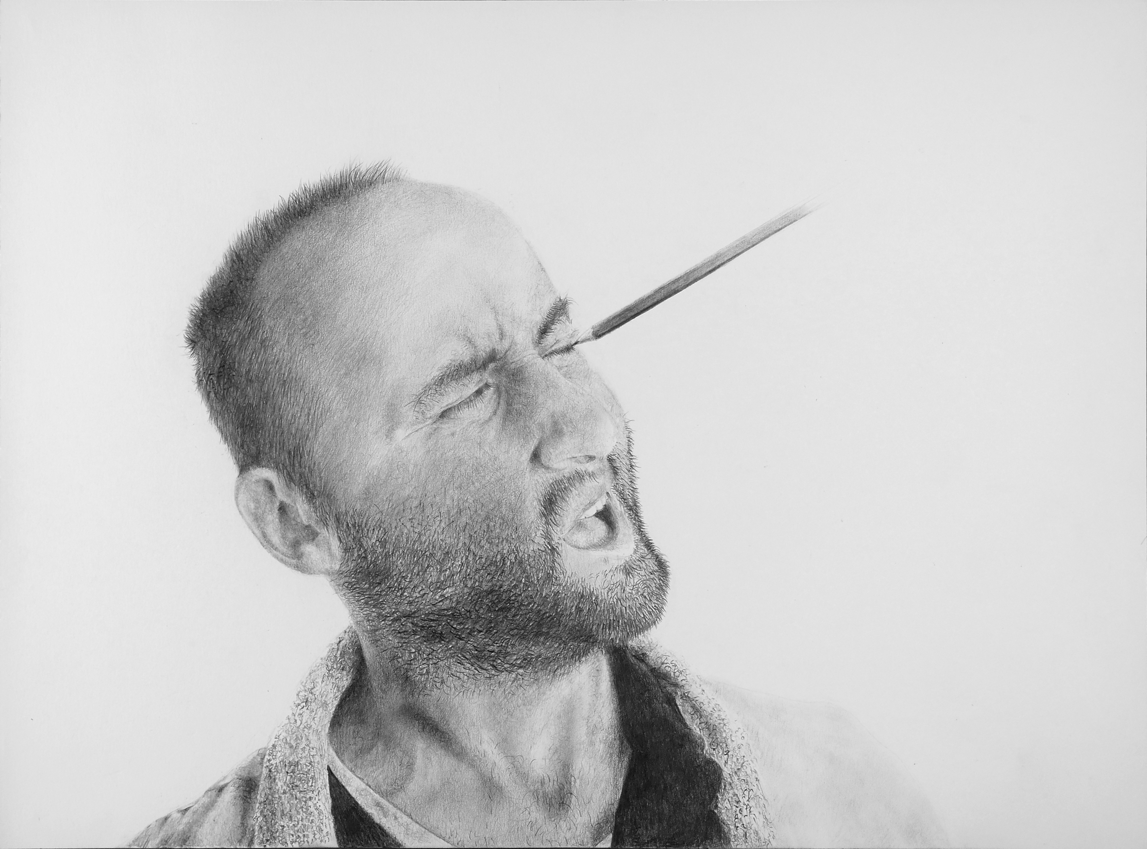 Massimiliano Galliani, “autoritratto E matita” 2016
matita su carta, cm 42 x 60