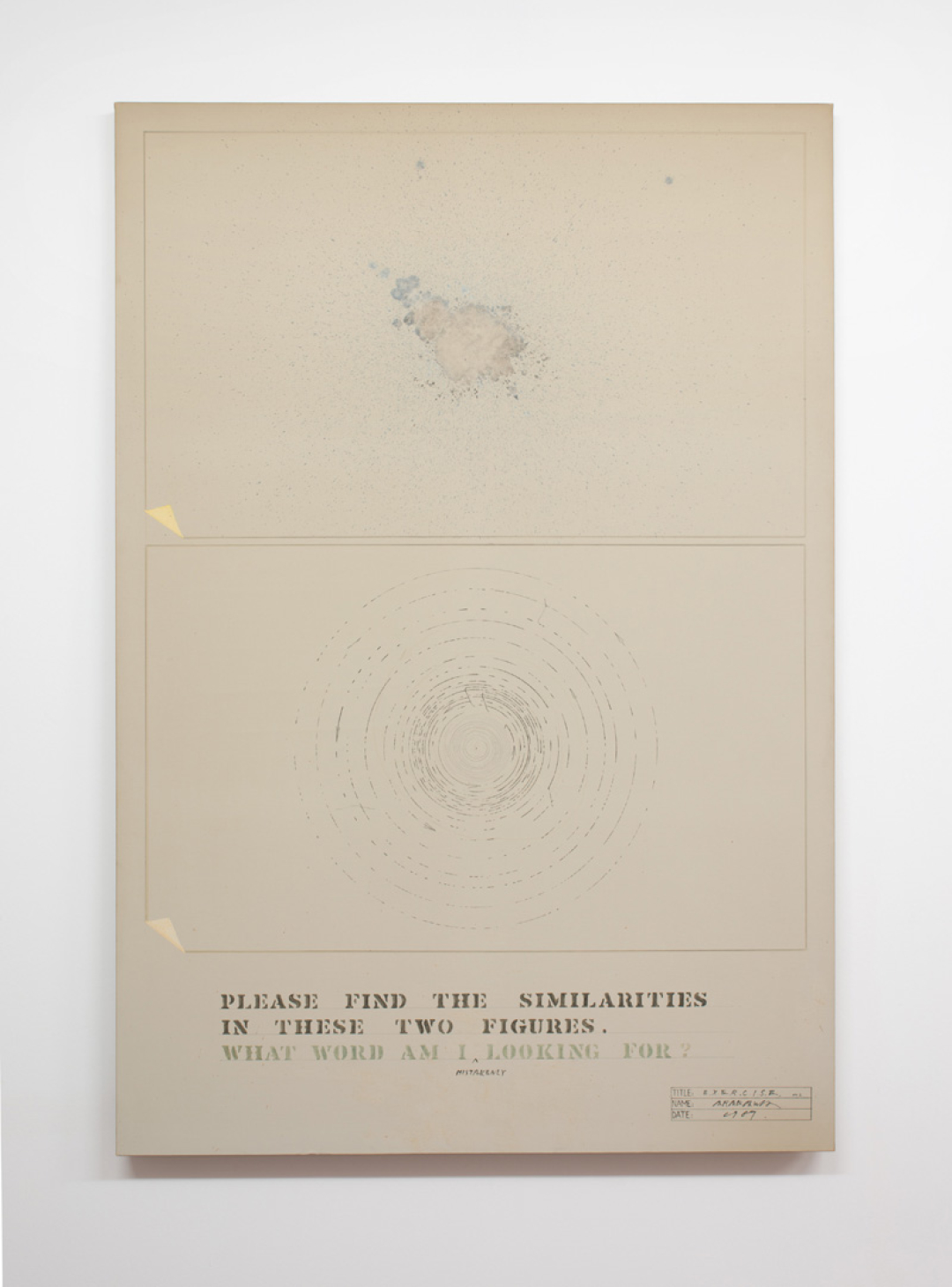 Shusaku Arakawa, E.x.e.r.c.i.s.e. No. 2, 1969, oil and felt tip pen on canvas, 183x124 cm