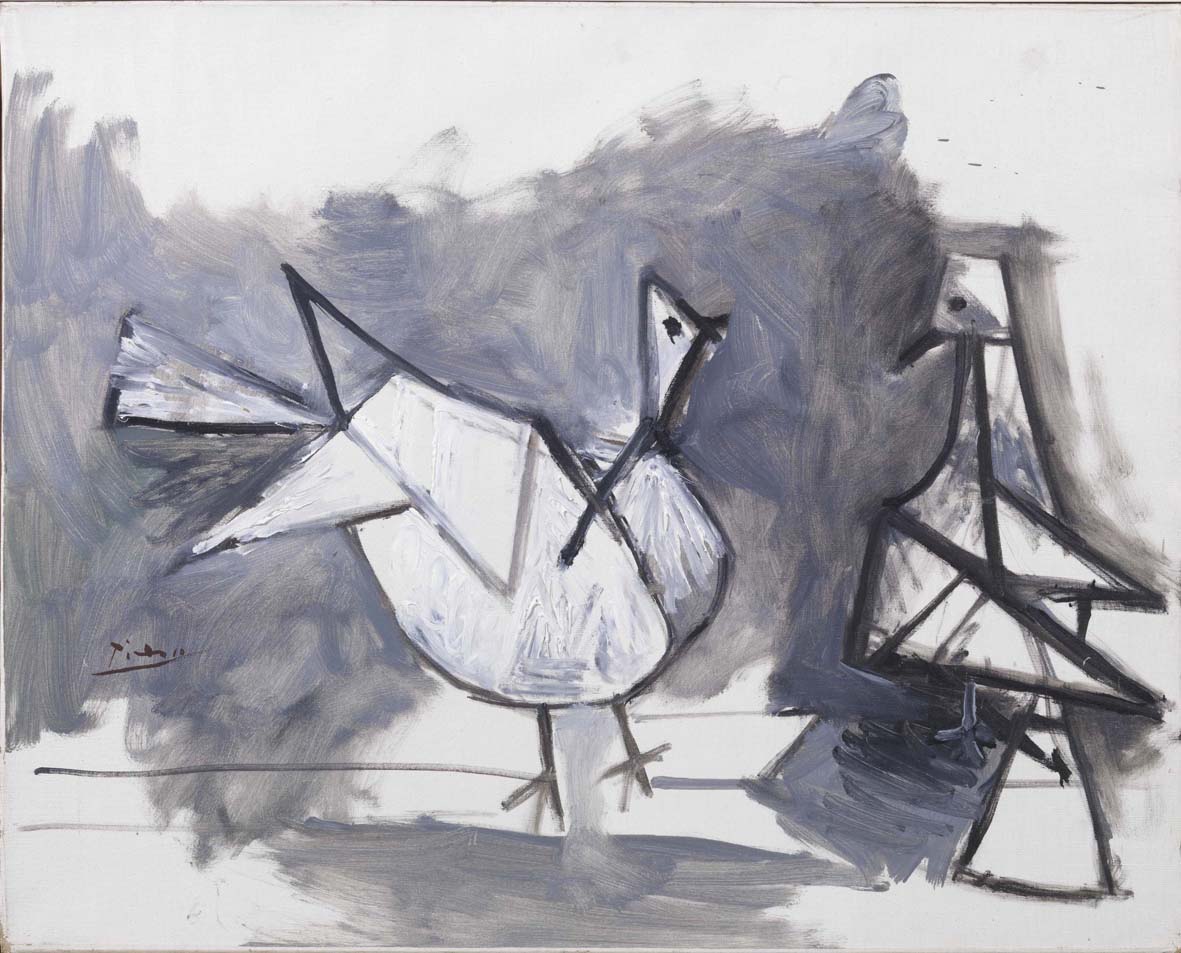 Pablo Picasso, Deux pigeons 1960, olio su tela, 65x81