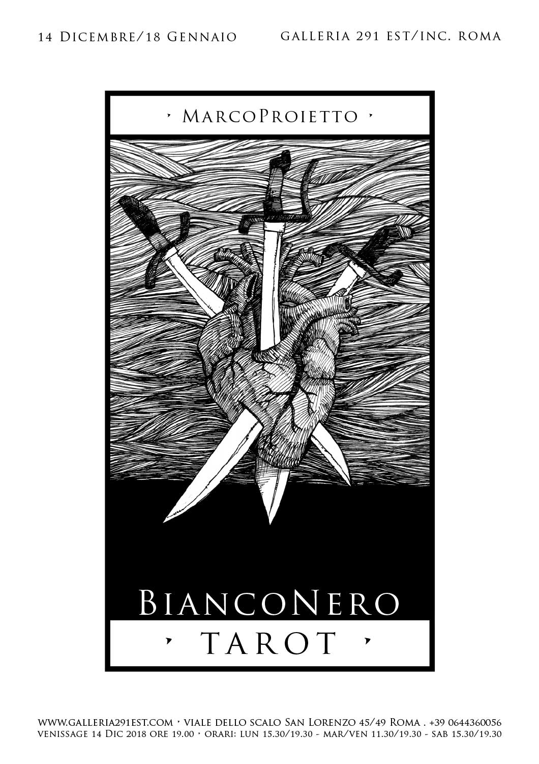 BiancoNero tarot - Marco Proietto presso Galleria 291 Est/INC