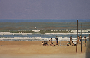 Giovanni Iudice, Il mare di Gela, 2015, olio su tela, 150x230 cm