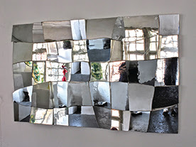 Blown, slumped and mirrored glass on plywood. Laura de Santillana, Testa, 2010-1